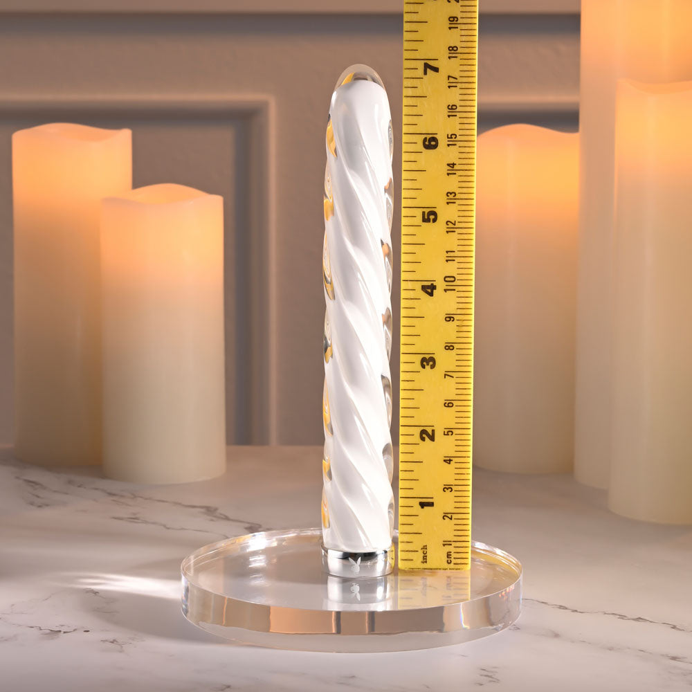 Playboy Pleasure IN A TWIST - Glass 17.5 cm USB Rechargeable Vibrator