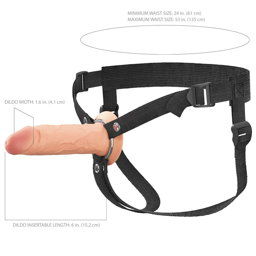 FX Elite 6'' Silicone Hollow Strap-On - - 15.2 cm Hollow Strap-On