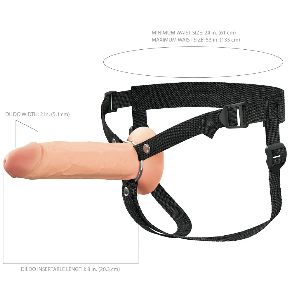 FX Elite 8'' Silicone Hollow Strap-On - - 20 cm Hollow Strap-On