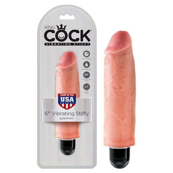 King Cock 6'' Vibrating Stiffy - 15.2 cm Vibrating Dong