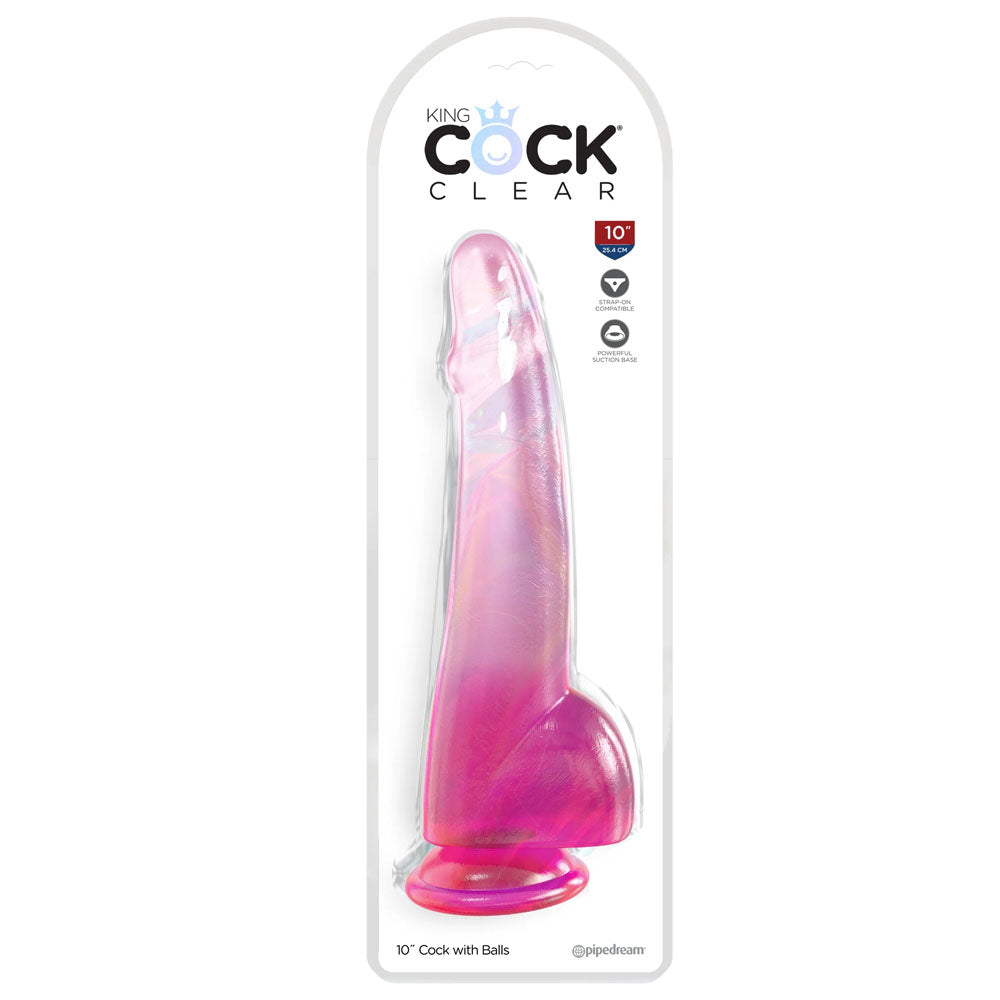 King Cock Clear 10'' Cock with Balls - - 25 cm Dong