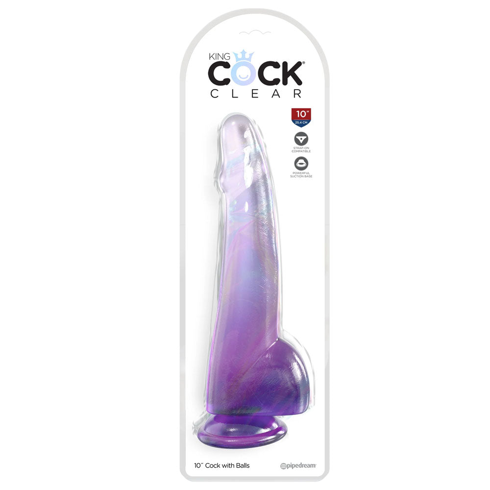 King Cock Clear 10'' Cock with Balls - - 25 cm Dong