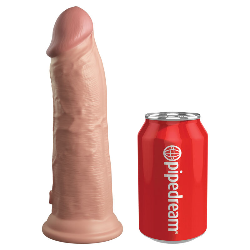 King Cock Elite 8'' Vibrating Dual Density Cock - - 20.3 cm USB Rechargeable Vibrating Dong