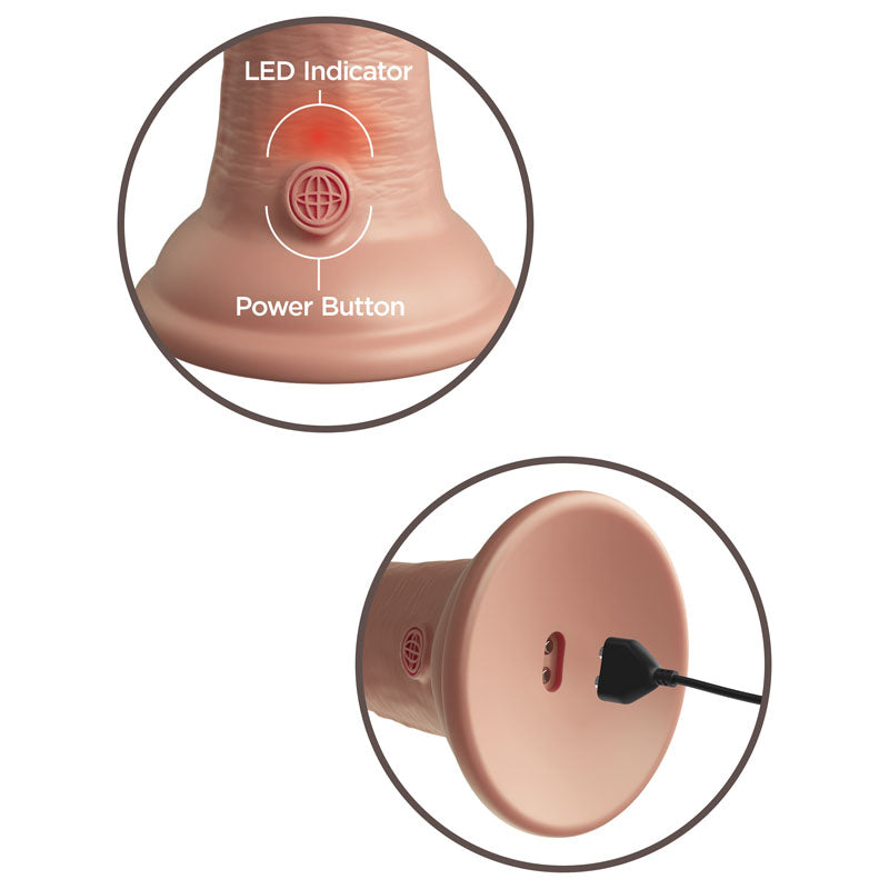 King Cock Elite 8'' Vibrating Dual Density Cock - - 20.3 cm USB Rechargeable Vibrating Dong