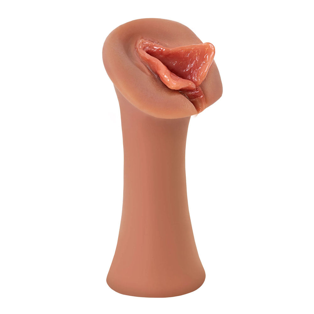 PDX Extreme Wet Pussies - Luscious Lips - Tan - Tan Self-Lubricating Vagina Stroker