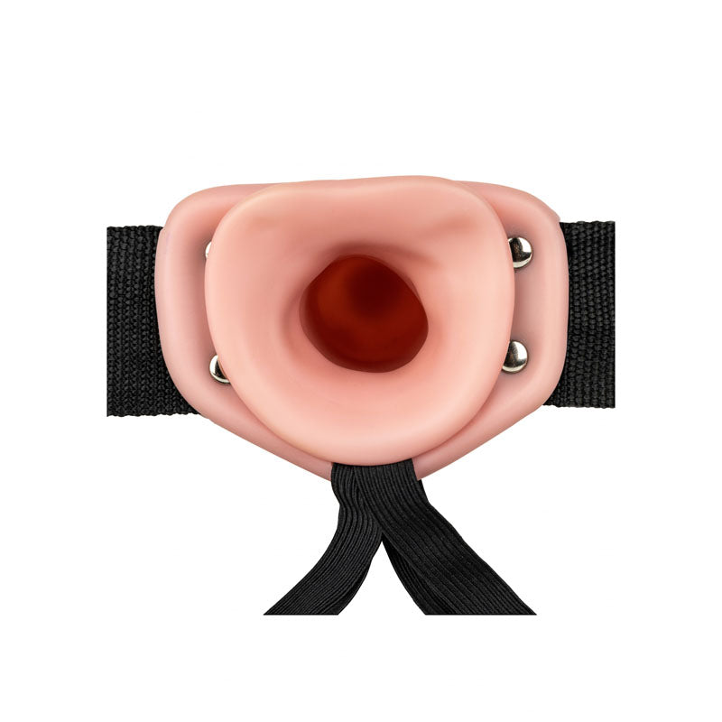 REALROCK Vibrating Hollow Strap-on - 15.5 cm - 15.5 cm Vibrating Hollow Strap-On