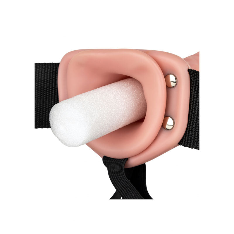 REALROCK Vibrating Hollow Strap-on - 15.5 cm - 15.5 cm Vibrating Hollow Strap-On