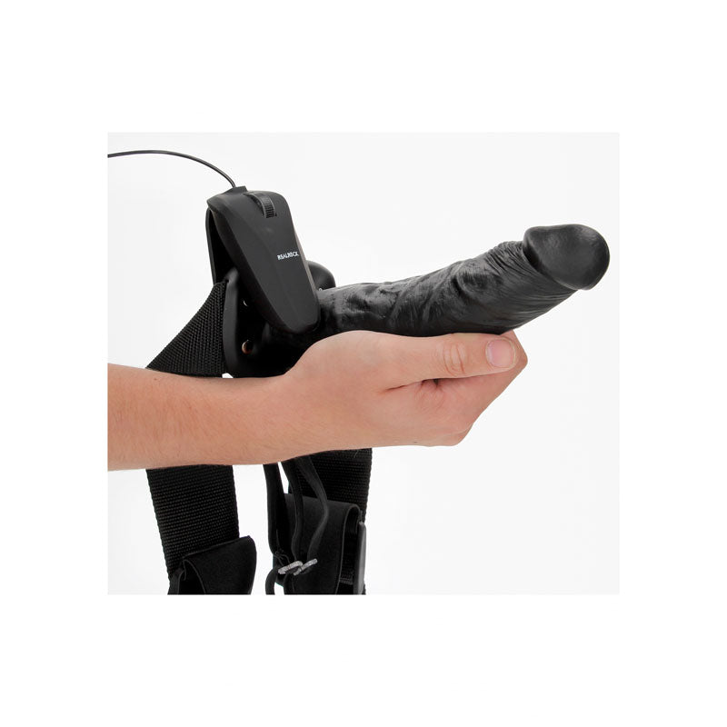 REALROCK Vibrating Hollow Strap-on - 20.5 cm - 20.5 cm Vibrating Hollow Strap-On