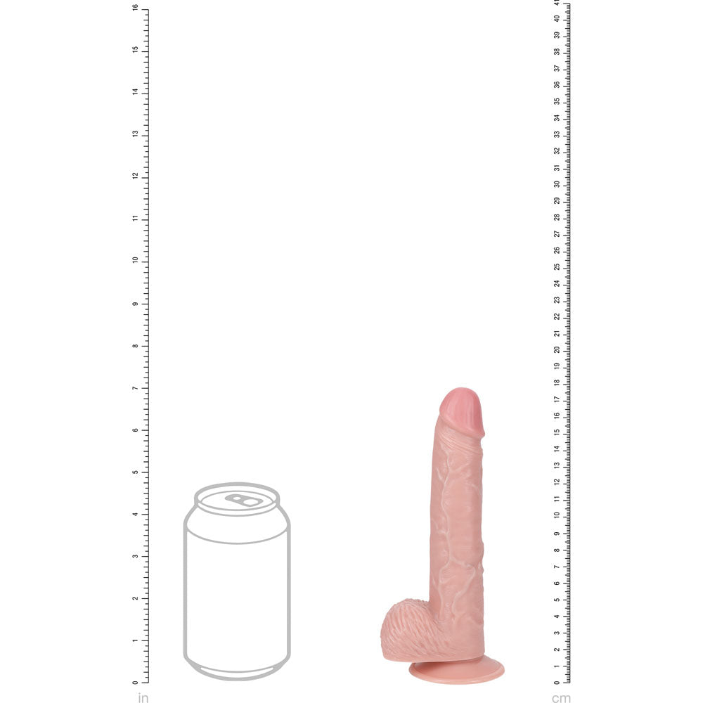 REALROCK 18cm Vibrating Cock + Balls - - 17.8 cm (7'') USB Rechargeable Vibrating Dong