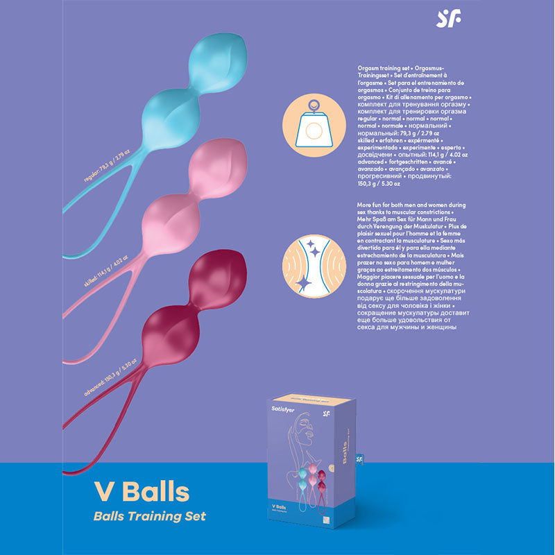 Satisfyer V Balls - Weighted Kegel Balls - Set of 3