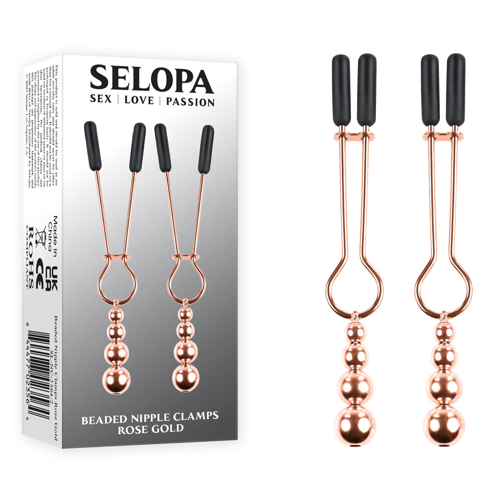 Selopa BEADED NIPPLE CLAMPS - - Nipple Clamps - Set of 2