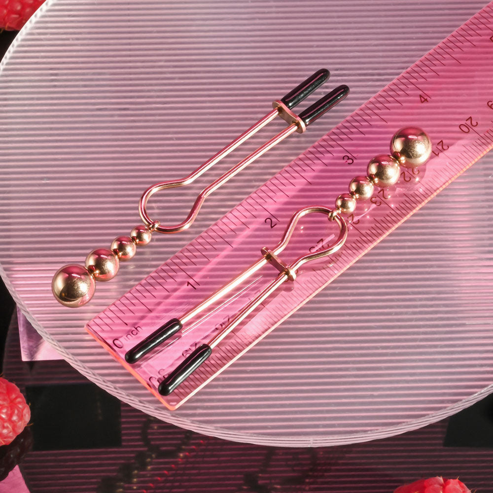 Selopa BEADED NIPPLE CLAMPS - - Nipple Clamps - Set of 2