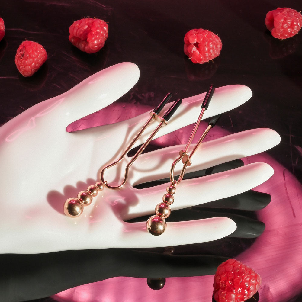 Selopa BEADED NIPPLE CLAMPS - - Nipple Clamps - Set of 2