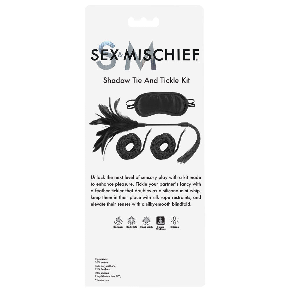 Sex & Mischief Shadow Tie and Tickle Kit - Beginners Bondage Kit