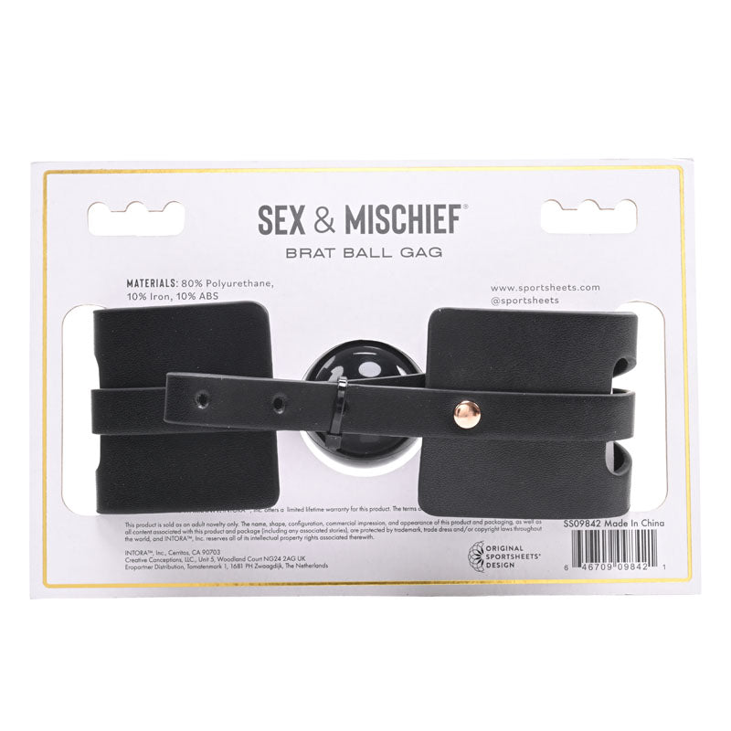 Sex & Mischief Brat Ball Gag - /Rose Gold Mouth Restraint