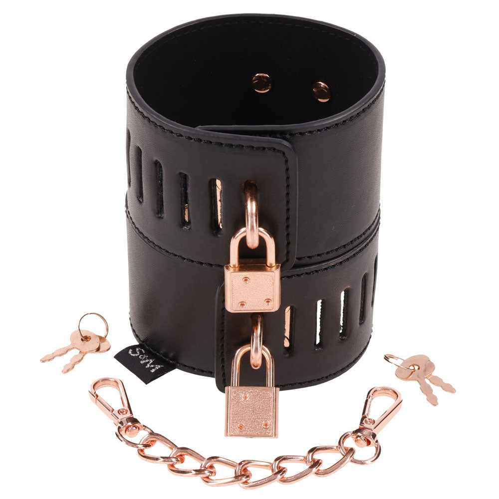 Sex & Mischief Brat Locking Cuffs - /Rose Gold Hand Cuffs