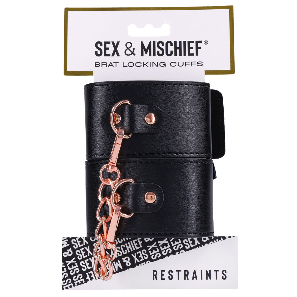 Sex & Mischief Brat Locking Cuffs - /Rose Gold Hand Cuffs