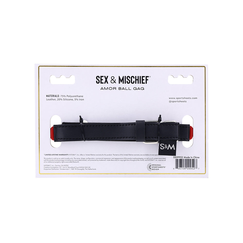 Sex & Mischief Amor Ball Gag - /Black Mouth Restraint
