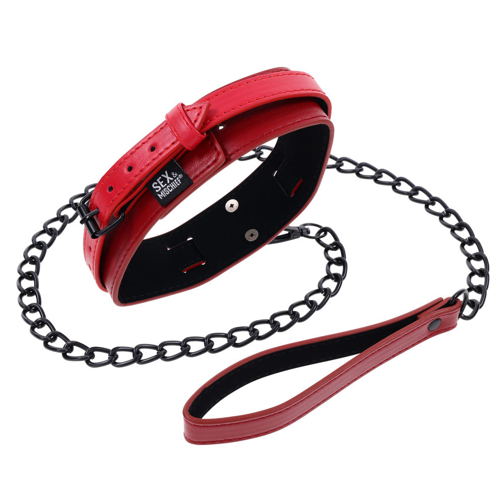 S&M Exs & Ohs Collar and Leash - Neck Restraint