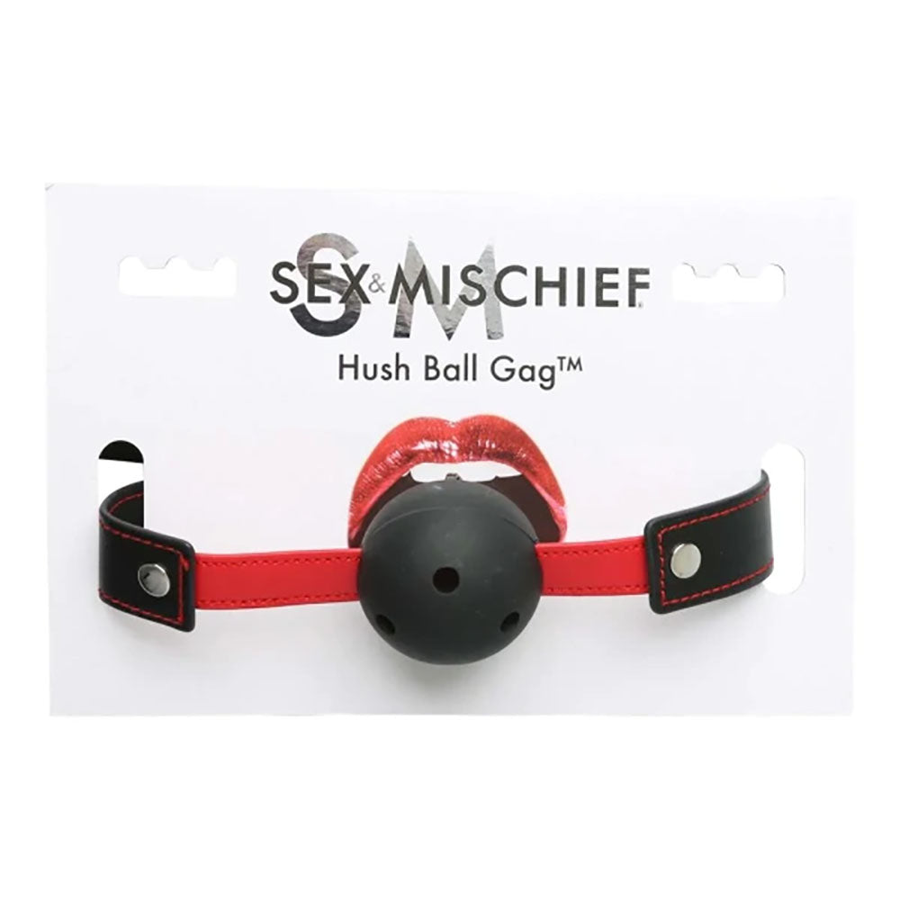 Sex & Mischief Hush Ball Gag - /Red Mouth Restraint