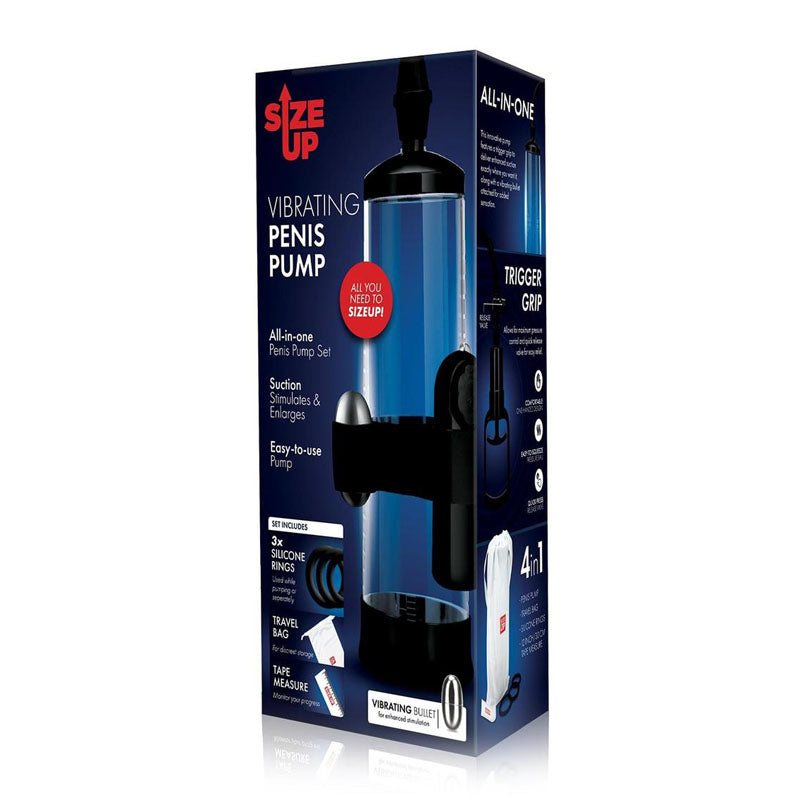 Size Up Vibrating Trigger Penis Pump - Vibrating Penis Pump