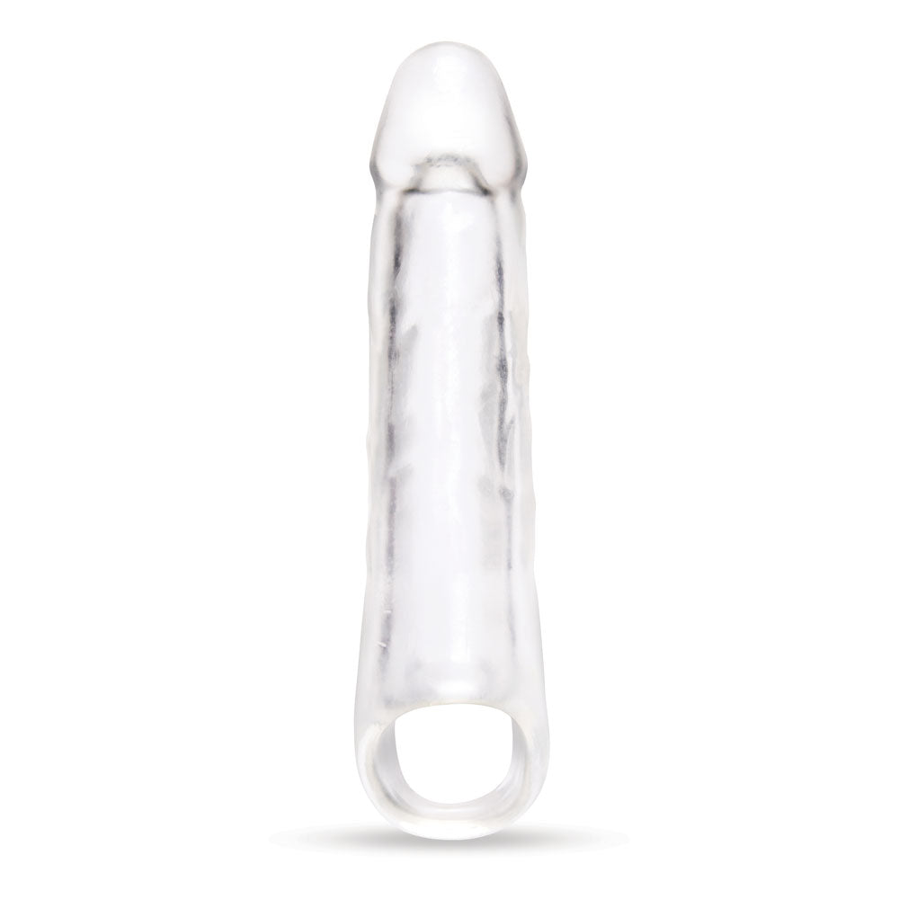 Size Up 3 Inch See-Thru Penis Extender with Ball Loop - 7.6 cm (3'') Penis Extension Sleeve