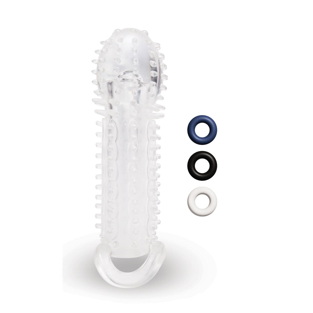 Size Up 1.5 Inch See-Thru Stretch Penis Extender - 3.8 cm (1.5'') Penis Extension Sleeve