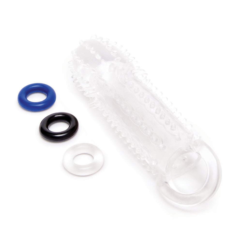 Size Up 1.5 Inch See-Thru Stretch Penis Extender - 3.8 cm (1.5'') Penis Extension Sleeve
