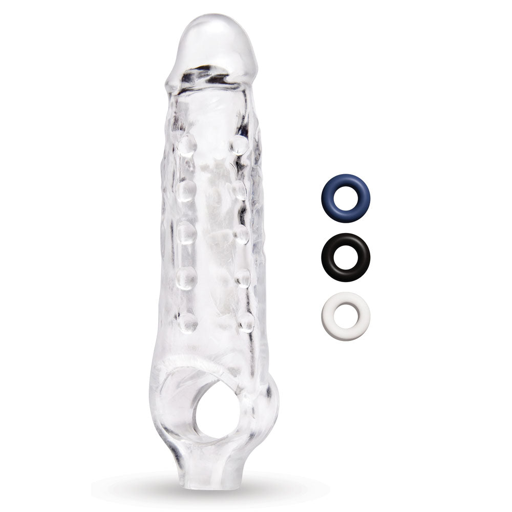 Size Up 1 Inch See-Thru Stretch Penis Extender - 2.5 cm (1'') Penis Extension Sleeve