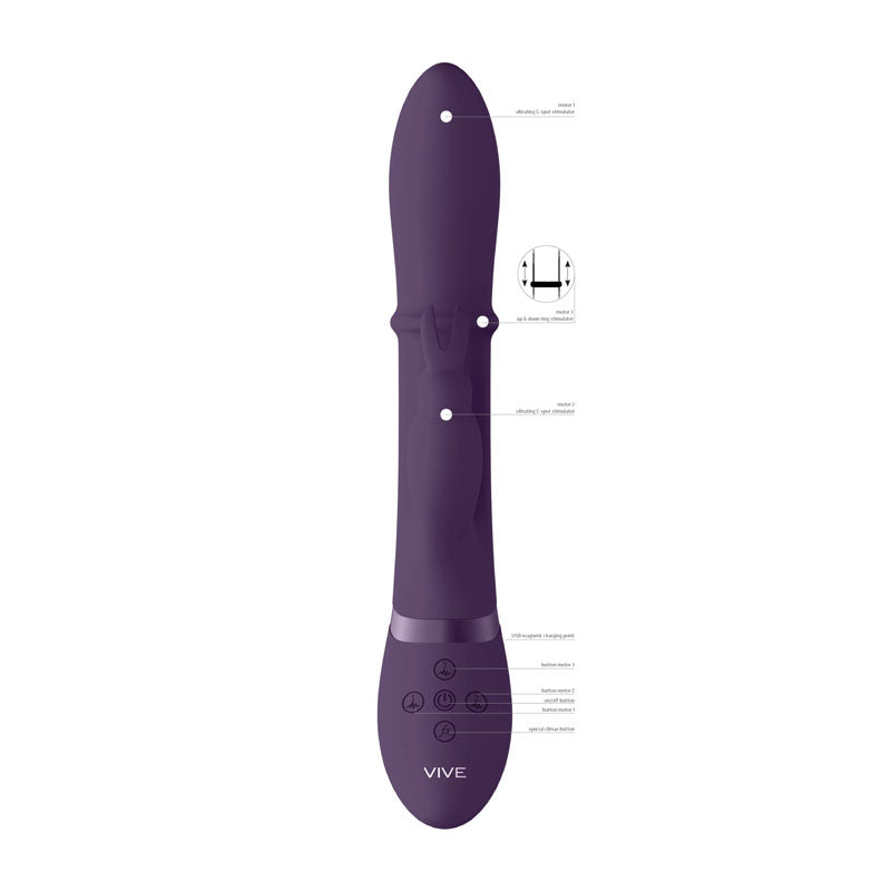 Vive Halo - 24.5 cm USB Rechargeable Rabbit Vibrator