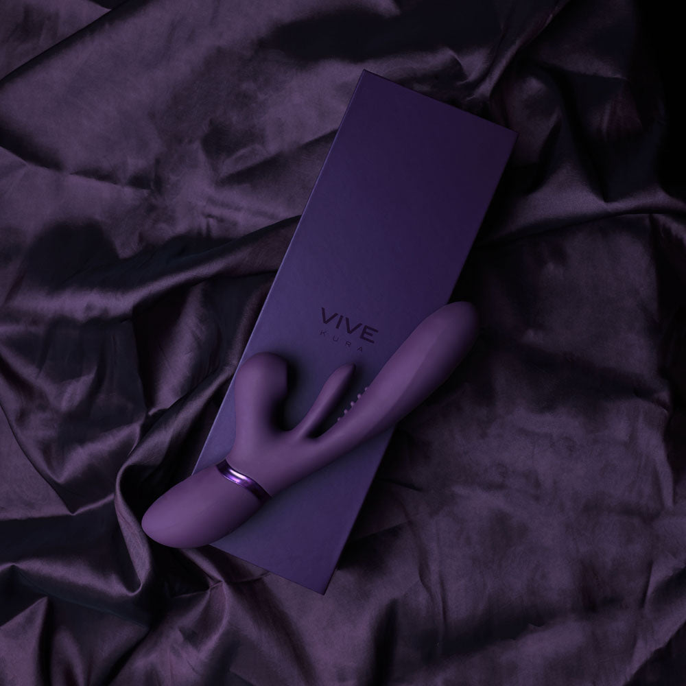 VIVE Ena - - 25 cm USB Rechargeable Thrusting Vibrator with Air Wave Stimulator
