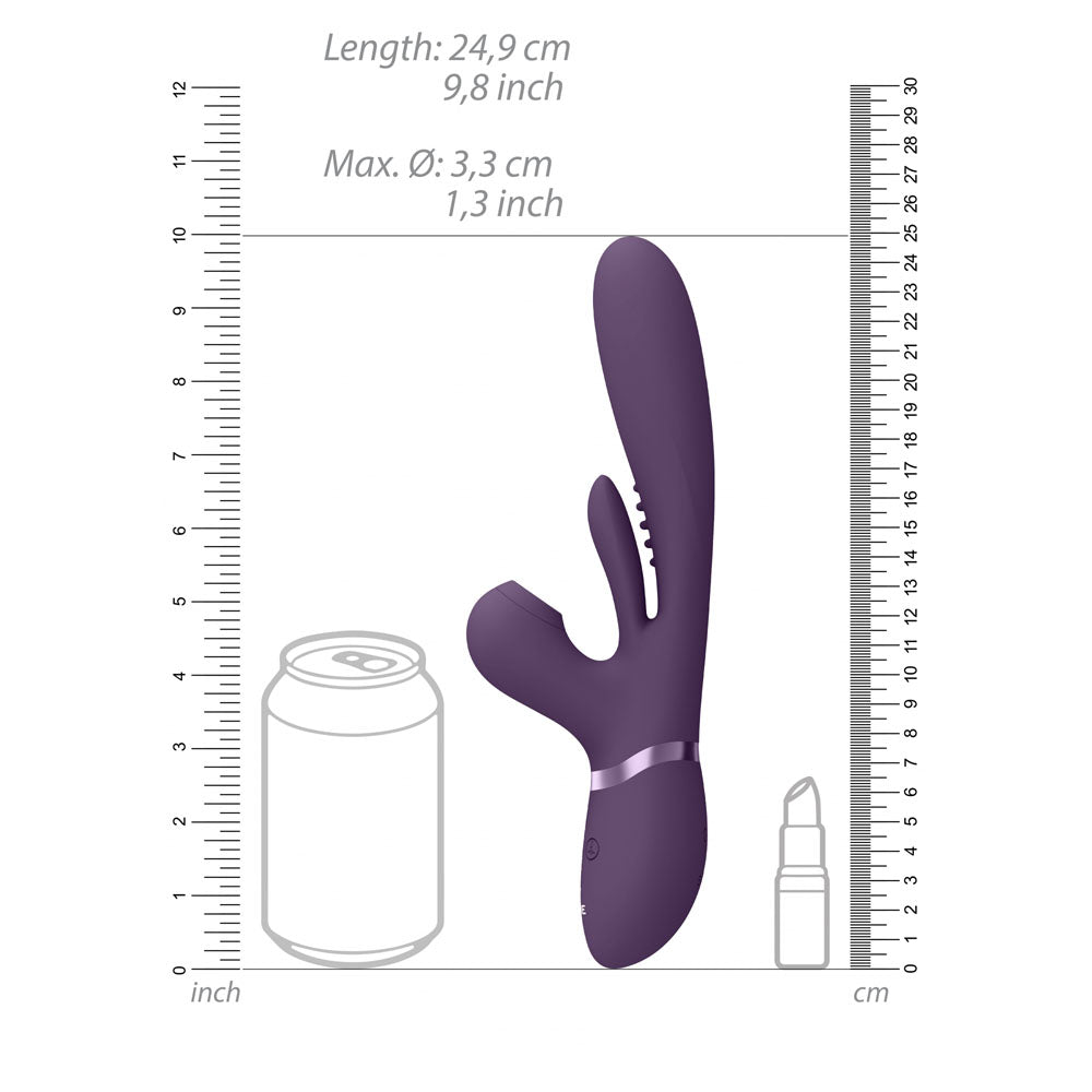 VIVE Ena - - 25 cm USB Rechargeable Thrusting Vibrator with Air Wave Stimulator