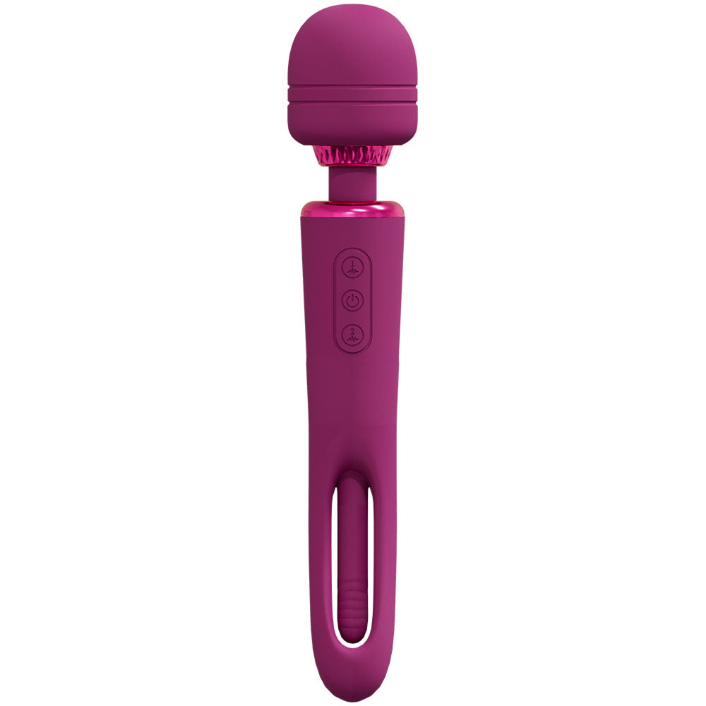 VIVE Kiku - - 25.2 cm USB Rechargeable Dual End Massage Wand with Flapping Tip
