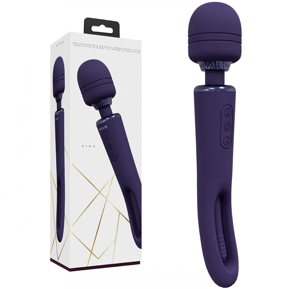 VIVE Kiku - - 25.2 cm USB Rechargeable Dual End Massage Wand with Flapping Tip