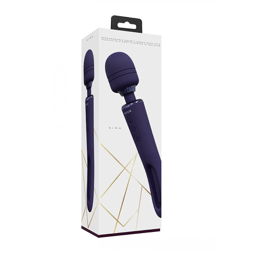 VIVE Kiku - - 25.2 cm USB Rechargeable Dual End Massage Wand with Flapping Tip