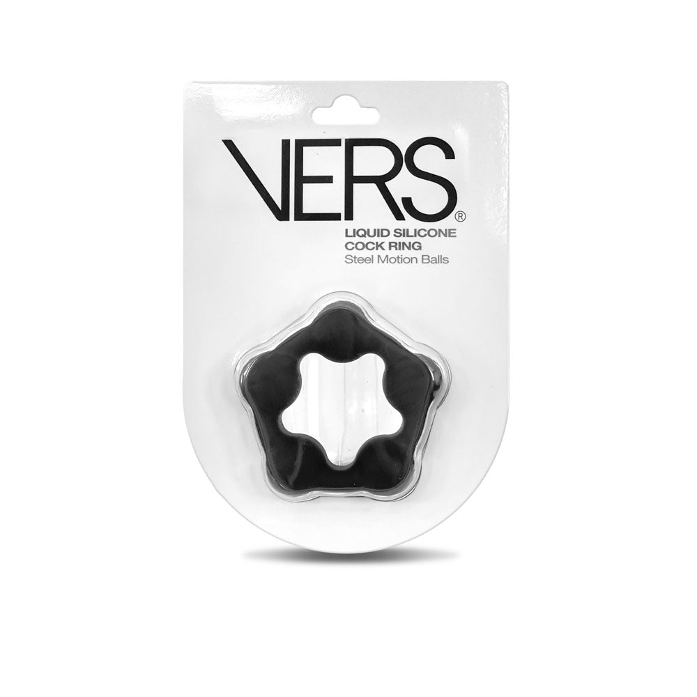 VERS Liquid Silicone Steel Motion C-Ring - Cock Ring with Steel Motion Balls