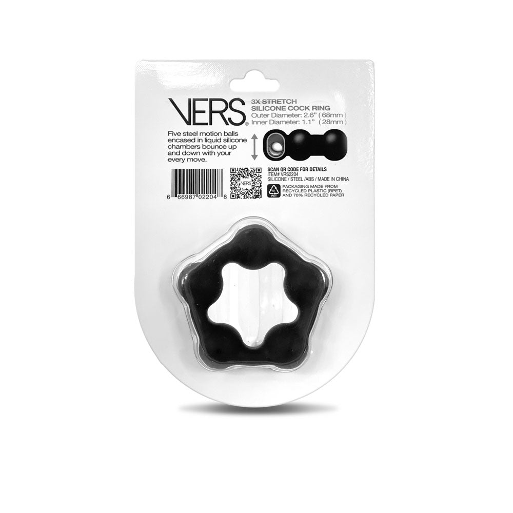 VERS Liquid Silicone Steel Motion C-Ring - Cock Ring with Steel Motion Balls