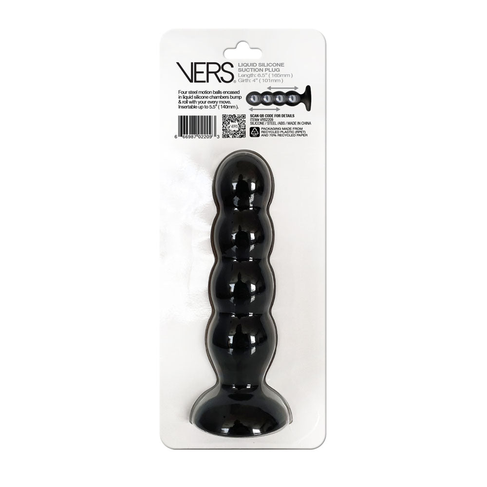 VERS Liquid Silicone Suction Plug - 16.5 cm Butt Plug with Internal Steel Balls