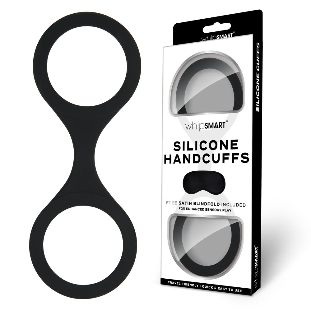 WhipSmart Silicone Handcuffs - - Restraint with Bonus Blindfold