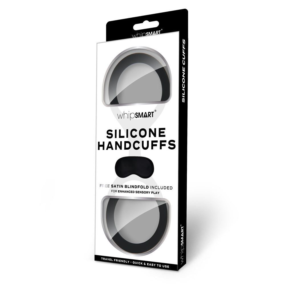 WhipSmart Silicone Handcuffs - - Restraint with Bonus Blindfold