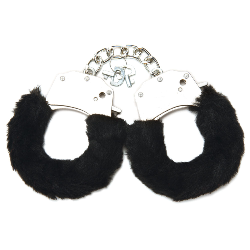 WhipSmart Classic Furry Cuffs - - Furry Restraints with Bonus Eye Mask