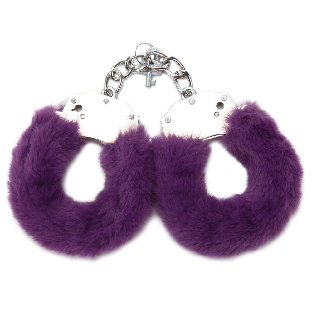 WhipSmart Classic Furry Cuffs - - Furry Restraints with Bonus Eye Mask