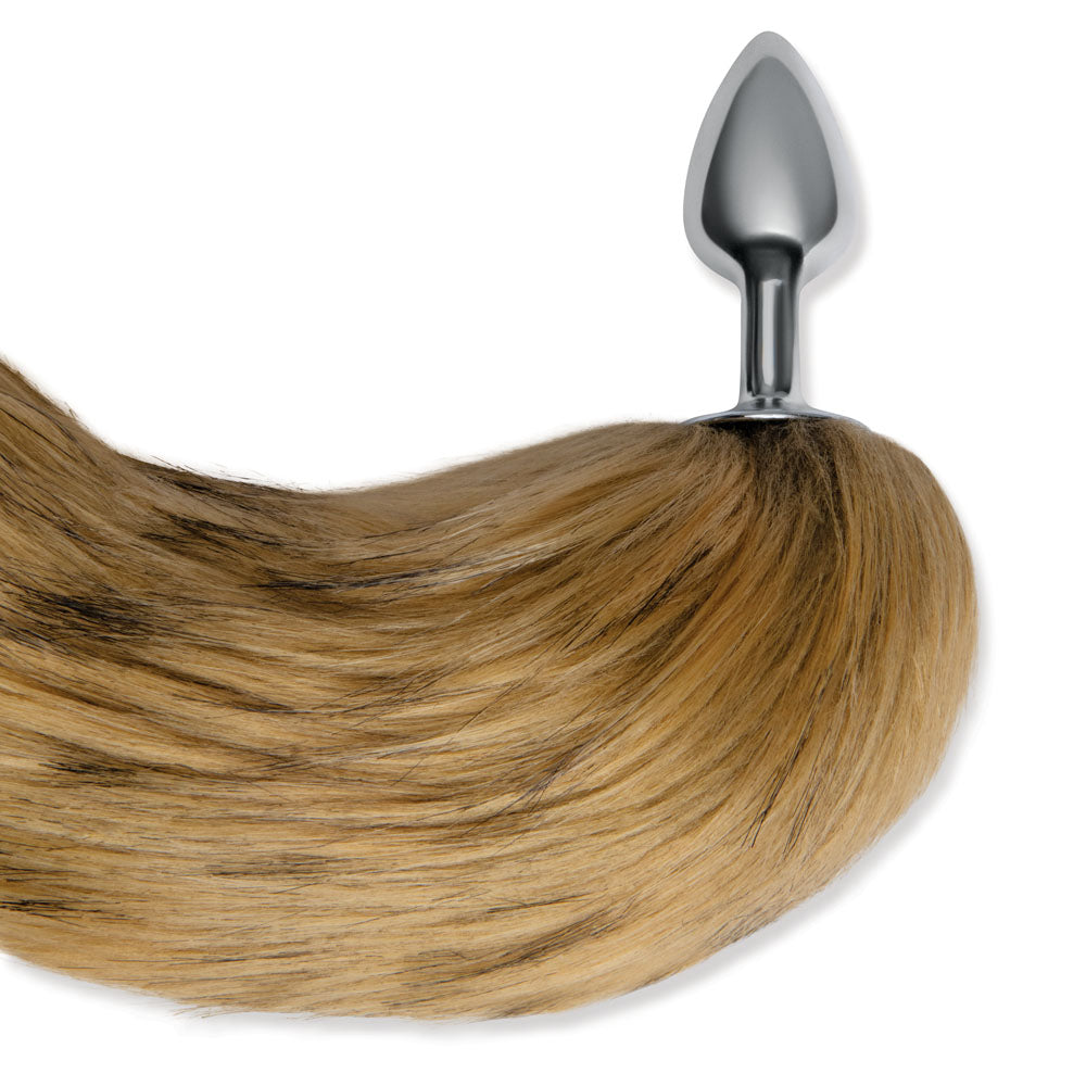 WhipSmart Furry Tales 14 Inch Fox Tail - Metal 6.3 cm Butt Plug with Fox Tail
