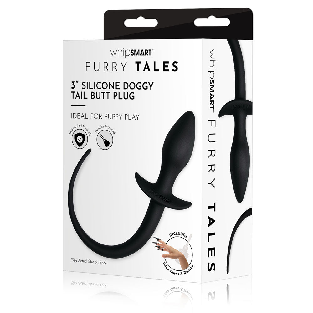WhipSmart Furry Tales 3'' Silicone Doggy Tail Butt Plug - 7.6 cm Butt Plug with Doggy Tail