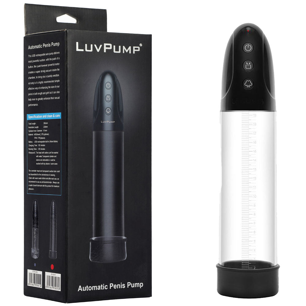 LuvPump Automatic Penis Pump - USB Rechargeable Automatic Penis Pump
