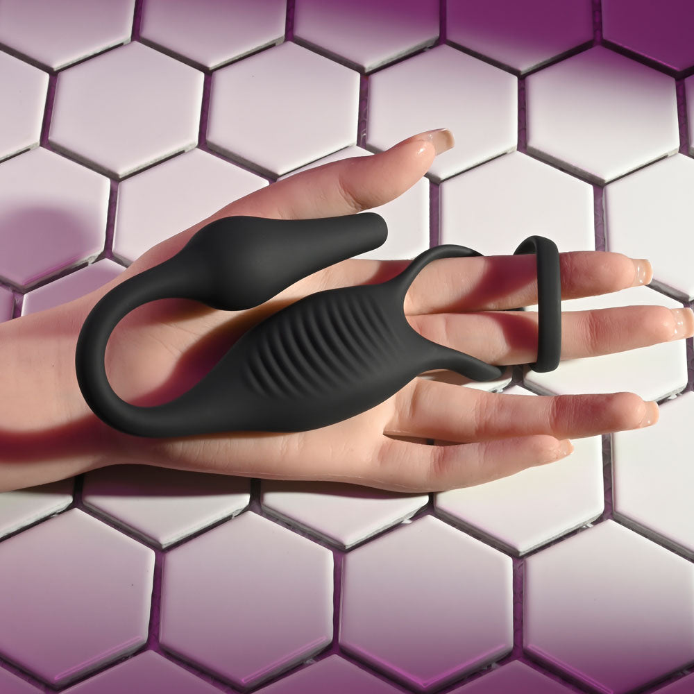 Zero Tolerance PLUG & TUG - USB Rechargeable Vibrating Cock Ring with Anal Plug