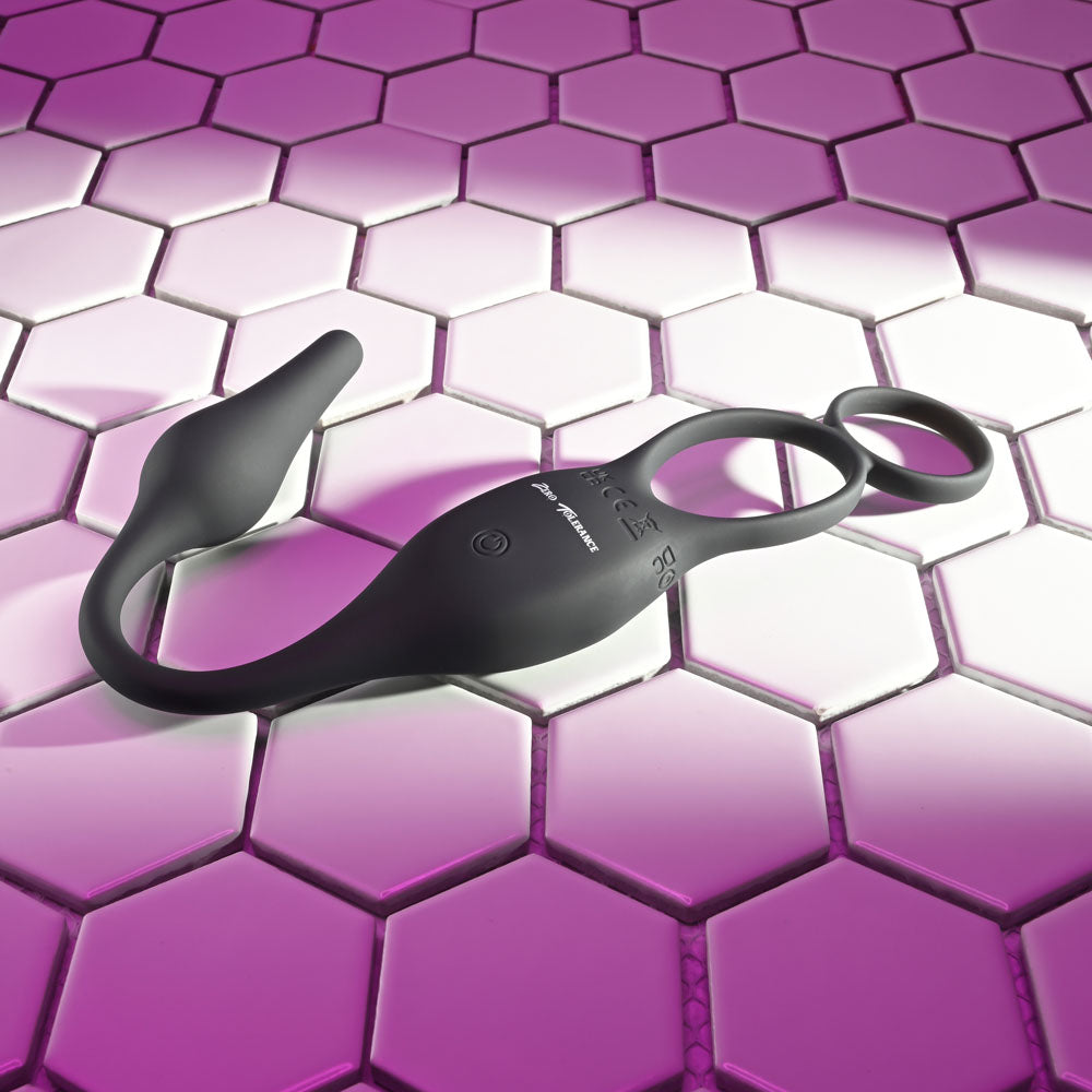 Zero Tolerance PLUG & TUG - USB Rechargeable Vibrating Cock Ring with Anal Plug