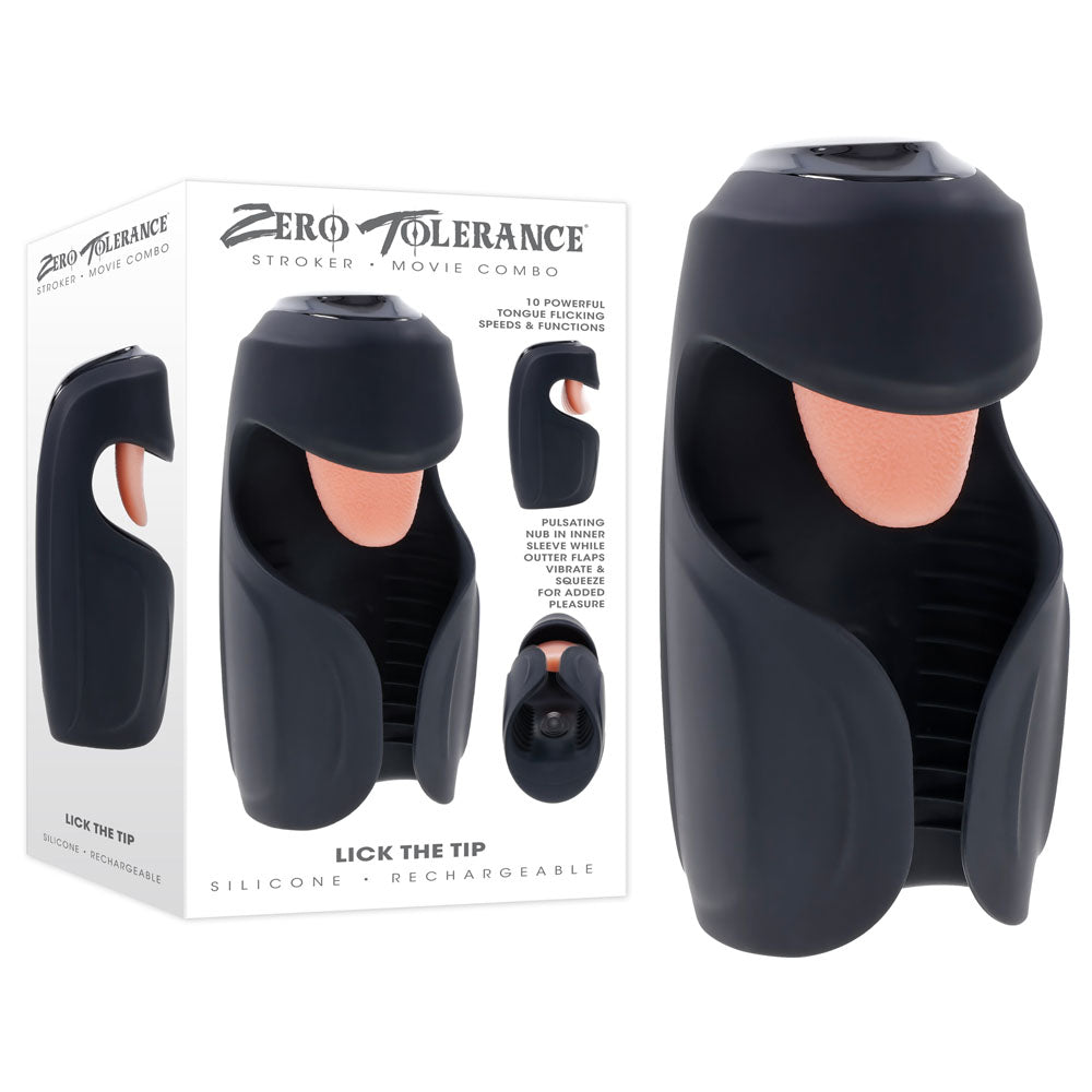 Zero Tolerance LICK THE TIP - USB Rechargeable Vibrating & Flicking Masturbator