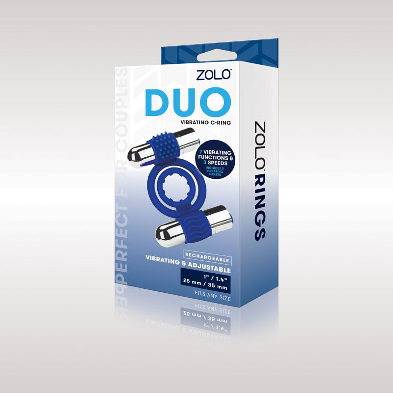 Zolo Rechargeable Duo Vibrating C-Ring - USB Rechargeable Dual Vibrating Cock Ring