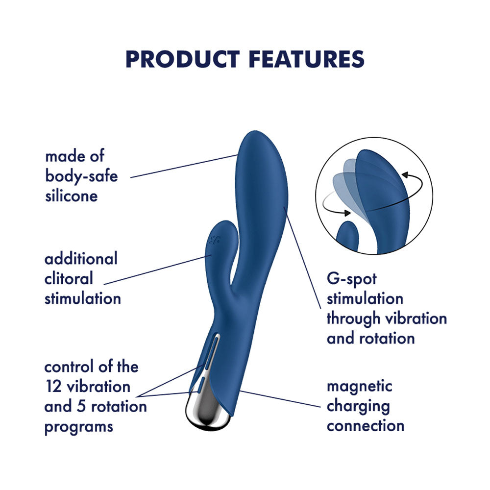 Satisfyer Spinning Rabbit 1 -  -  20 cm USB Rechargeable Rotating Rabbit Vibrator